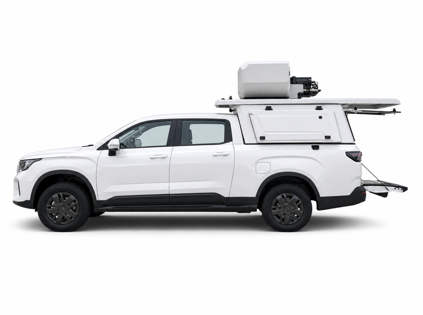 Side profile of AeroNest Dock on pickup truck