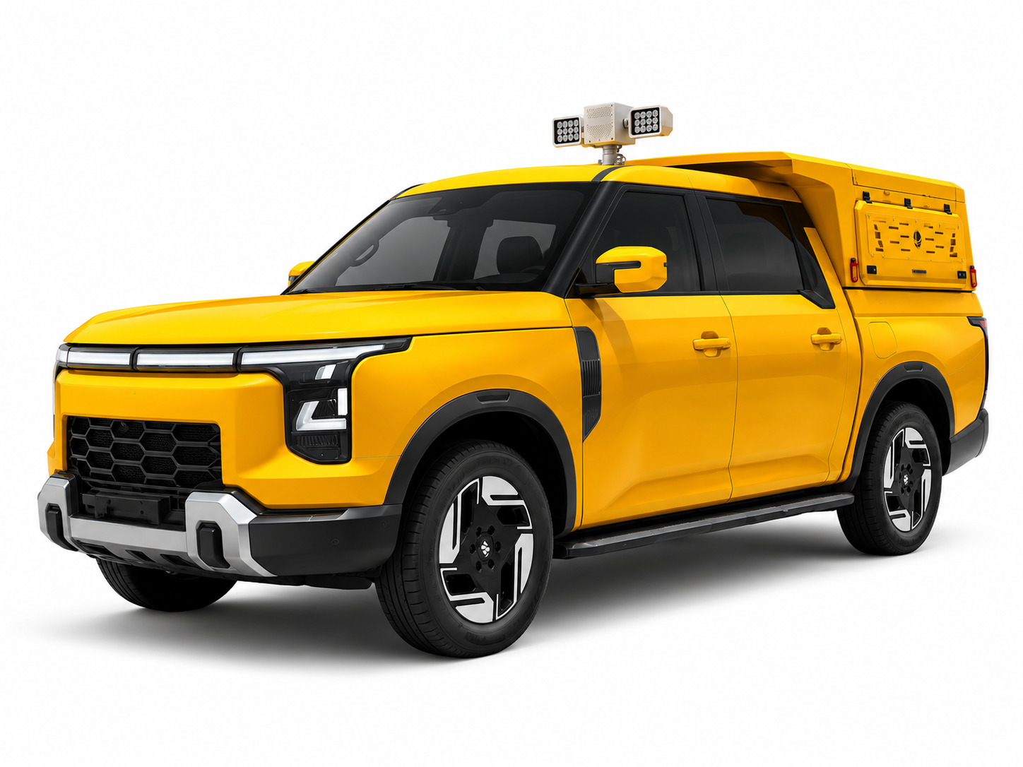 AN-D2 yellow high-visibility drone dock vehicle