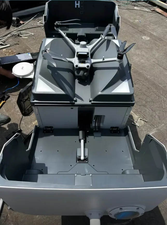 Open DJI Dock 3 on a rooftop deployment frame