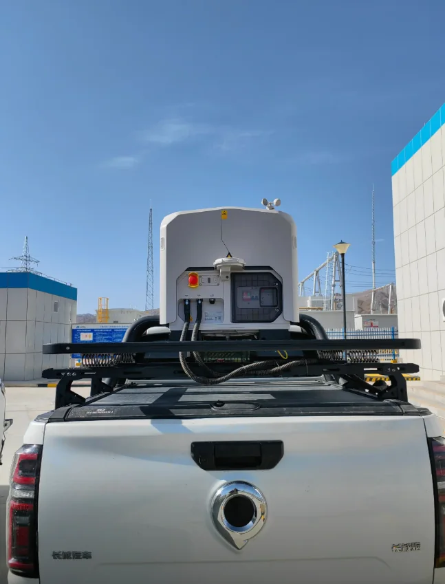 Rear view showing service space beneath a vehicle-mounted DJI Dock 3