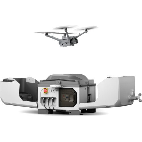DJI Dock 3 and Matrice 4 Series package on a pure white background
